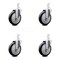 Service Caster 5 Inch Black Polyurethane Wheel Swivel 7/8 Inch Square Stem Caster Set SCC SCC-SQ20S514-PPUB-BLK-78-4 - alternate 1